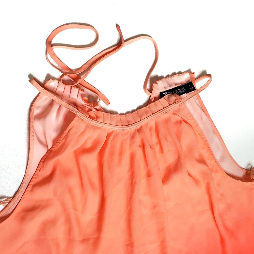 Lined Sheer Cami with High Neck Detail